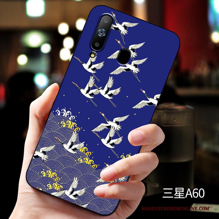 Samsung Galaxy A60 Reliëf Hoesje Telefoon Ster Blauw Siliconen Bescherming Anti-fall