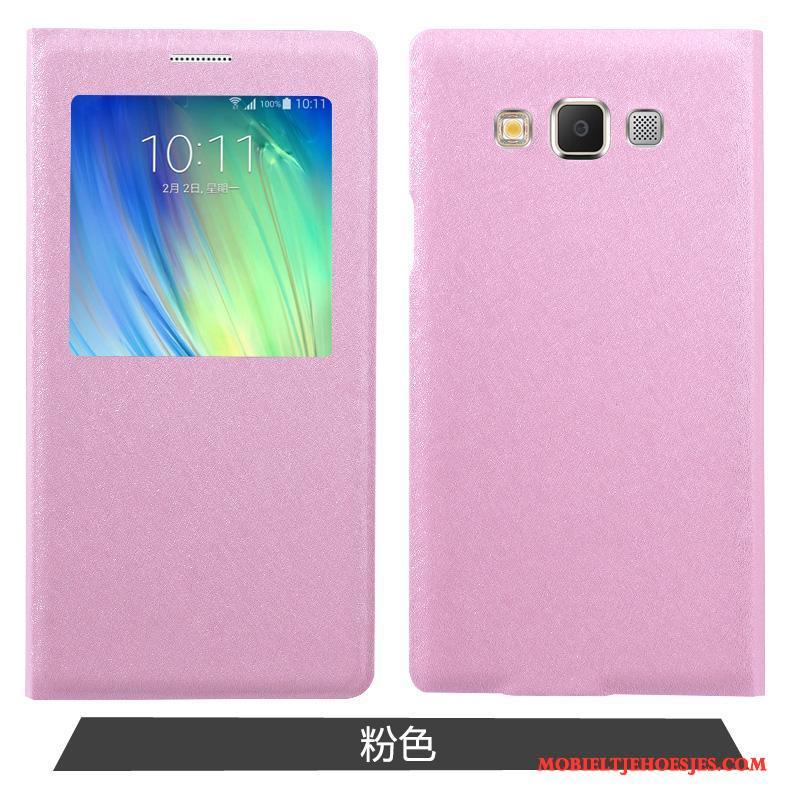 Samsung Galaxy A7 2015 Bescherming Hoesje Telefoon Folio Anti-fall Ster Roze