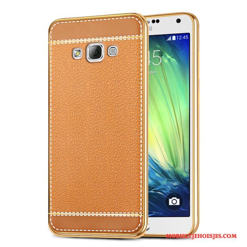 Samsung Galaxy A7 2015 Geel Hoesje Ster Siliconen Oranje Mobiele Telefoon Telefoon