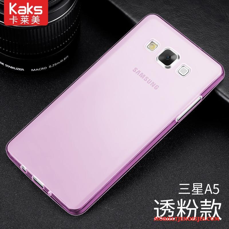 Samsung Galaxy A7 2015 Hoesje Doorzichtig Siliconen Lichte En Dun Hoes Roze Ster Bescherming