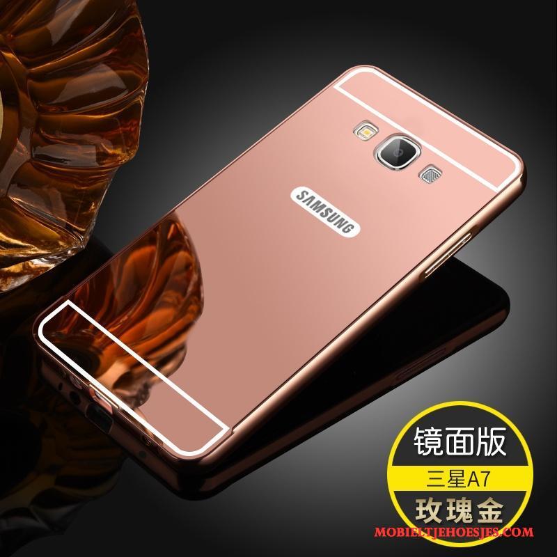 Samsung Galaxy A7 2015 Hoesje Trend Ster Anti-fall Hoes Schrobben Achterklep Rose Goud