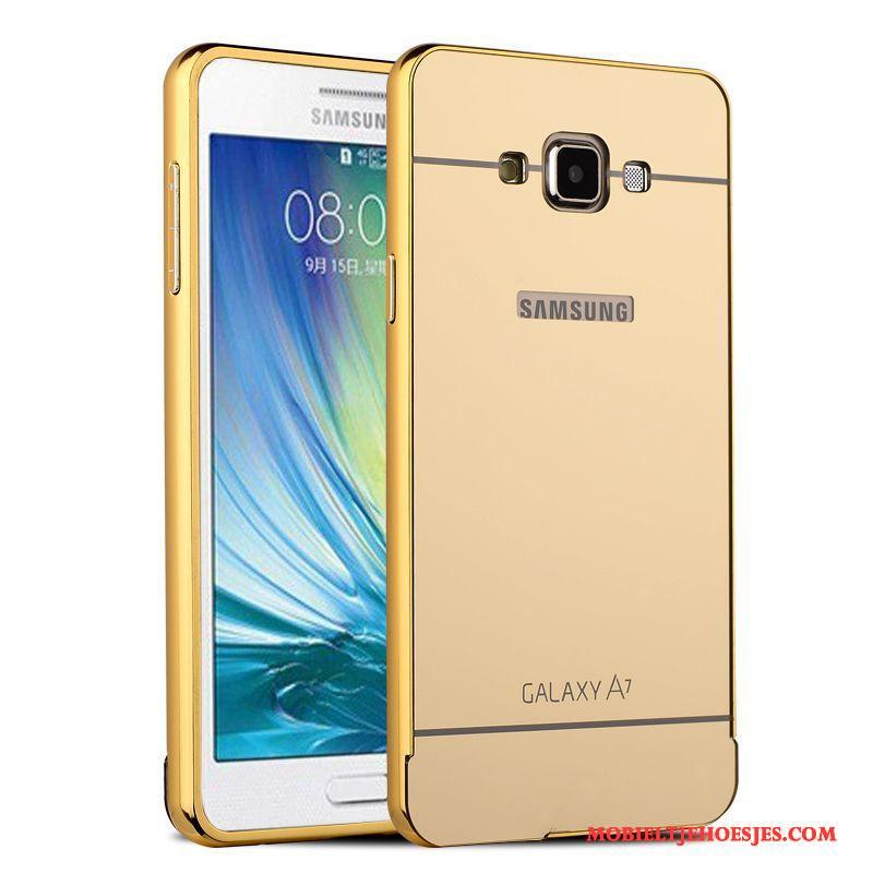 Samsung Galaxy A7 2015 Omlijsting Ster Bescherming Mobiele Telefoon Hoes Goud Hoesje Telefoon