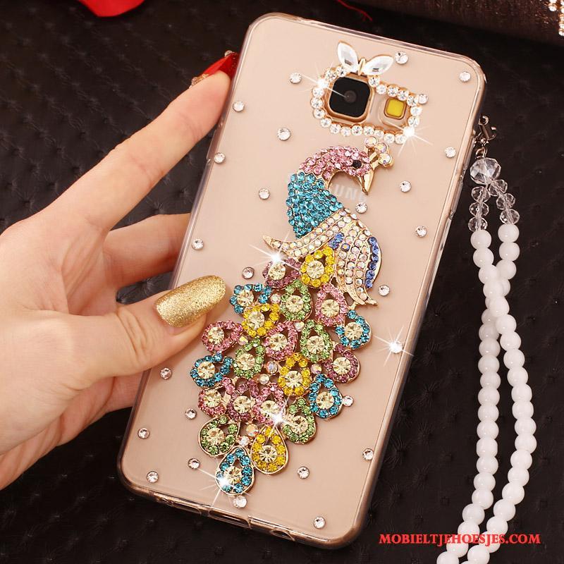 Samsung Galaxy A7 2016 Siliconen Hoesje Telefoon Kleur Met Strass Ster Parel