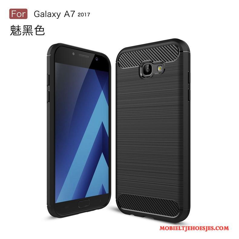 Samsung Galaxy A7 2017 Bescherming Anti-fall Hoesje Telefoon Fiber Zwart Ster Spotprent