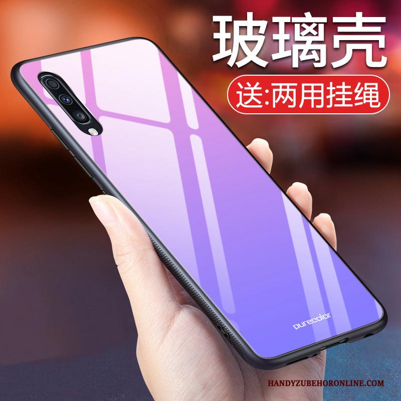 Samsung Galaxy A70 Anti-fall Trend Purper Glas Achterklep Ster Hoesje