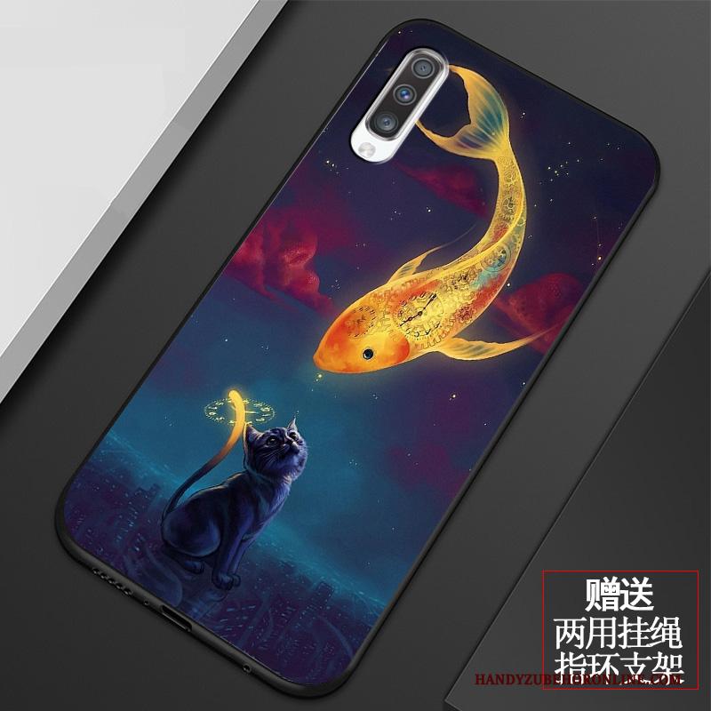 Samsung Galaxy A70 Hoesje Chinese Stijl All Inclusive Persoonlijk Ster Anti-fall Blauw Zacht