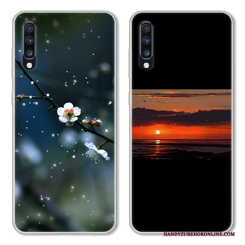 Samsung Galaxy A70 Hoesje Zwart Bescherming Hoes Ster Spotprent Zacht Siliconen