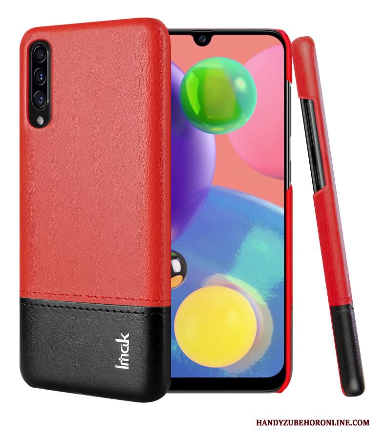 Samsung Galaxy A70s Hoesje Telefoon Bedrijf Nieuw Bescherming Anti-fall Kunstleer Rood