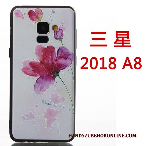 Samsung Galaxy A8 2018 Hoesje Hanger Mobiele Telefoon Siliconen Hoes Spotprent Rood Ster