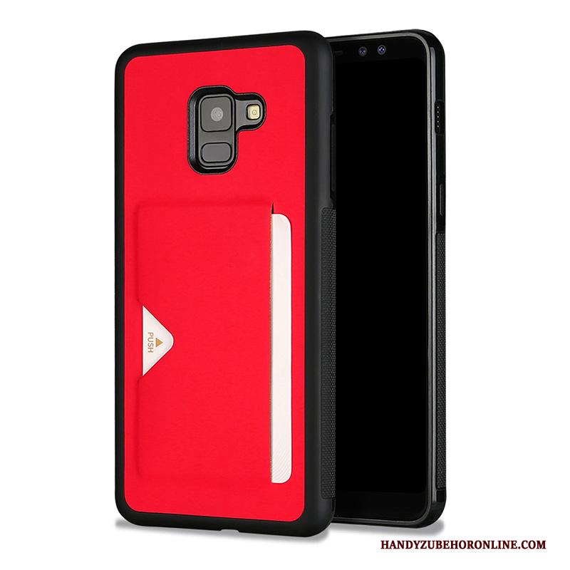 Samsung Galaxy A8 2018 Hoesje Telefoon Ster Rood Kaart