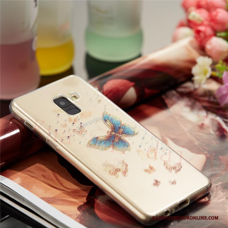 Samsung Galaxy A8 2018 Ster Rood Dun Hoesje Telefoon Persoonlijk Spotprent Siliconen