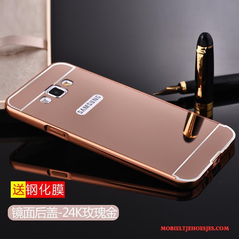 Samsung Galaxy A8 All Inclusive Metaal Bescherming Hoesje Telefoon Ster Rose Goud Trend