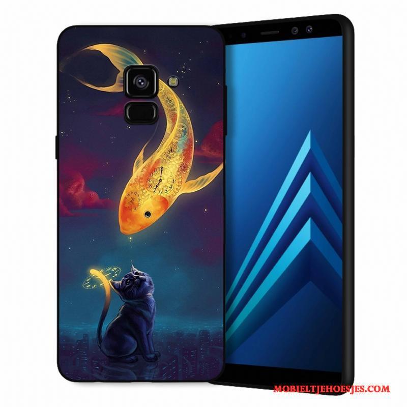 Samsung Galaxy A8+ Blauw Hoes Hoesje Ster Wind Bescherming Anti-fall