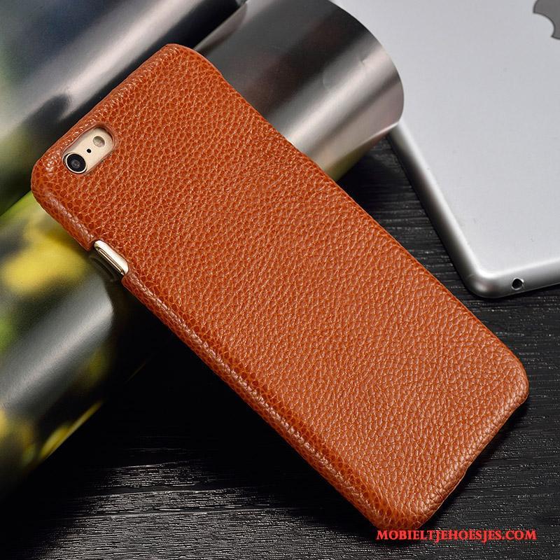 Samsung Galaxy A8 Hoesje Bruin Eenvoudige Telefoon Bescherming Hard Echt Leer