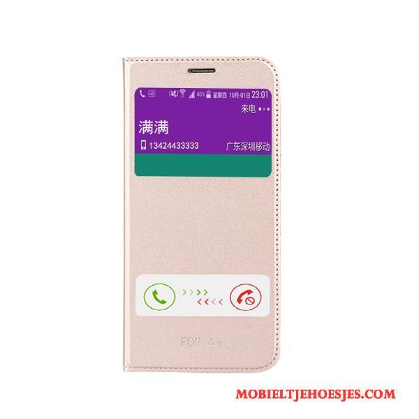 Samsung Galaxy A8 Hoesje Telefoon Ster Rose Goud Mobiele Telefoon Bescherming Folio Leren Etui