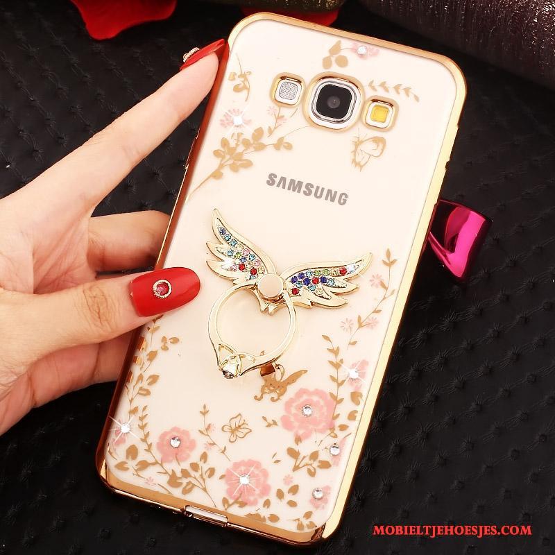 Samsung Galaxy A8 Ring Hoes Hoesje Telefoon Met Strass Ster Goud