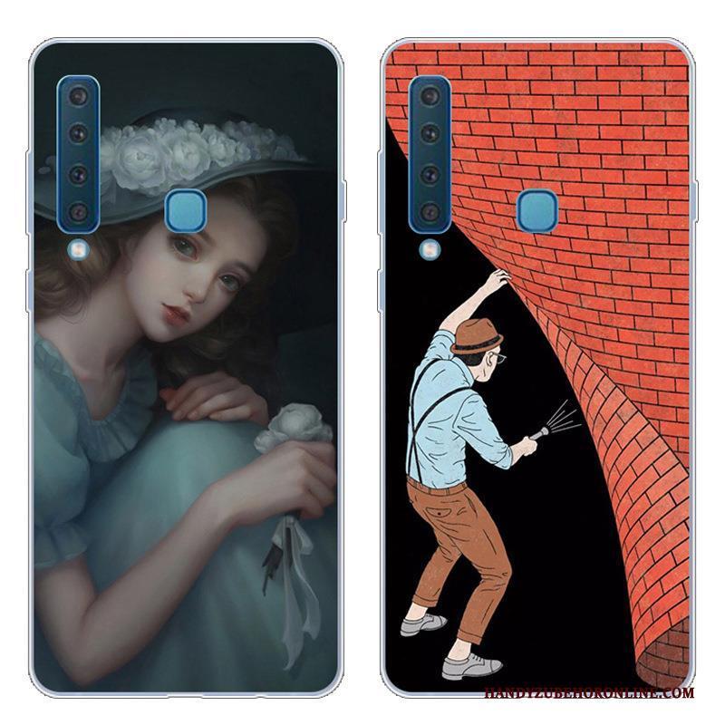 Samsung Galaxy A9 2018 Hoesje Kunst Zacht Bescherming Blauw Anti-fall Mobiele Telefoon Hoes