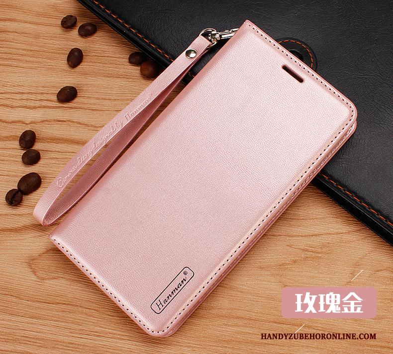 Samsung Galaxy A9 2018 Rose Goud Ster Bescherming Mobiele Telefoon Anti-fall Hoesje Leren Etui