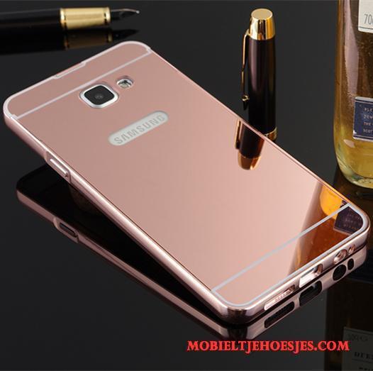 Samsung Galaxy A9 Omlijsting Mobiele Telefoon Hoesje Telefoon Metaal Roze Bescherming Ster
