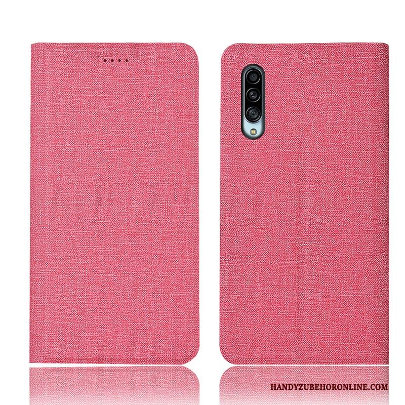 Samsung Galaxy A90 5g Folio Katoen En Linnen Hoesje Telefoon Anti-fall Roze Ster All Inclusive