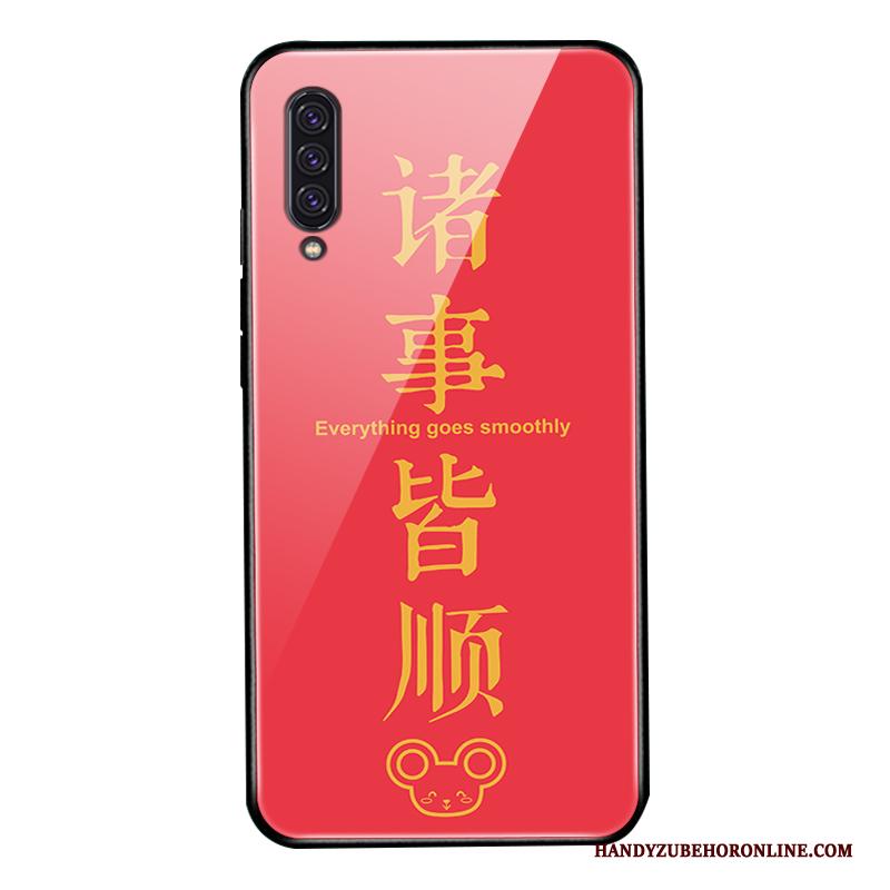 Samsung Galaxy A90 5g Hoesje Telefoon Net Red All Inclusive Rood Glas Bescherming Ster