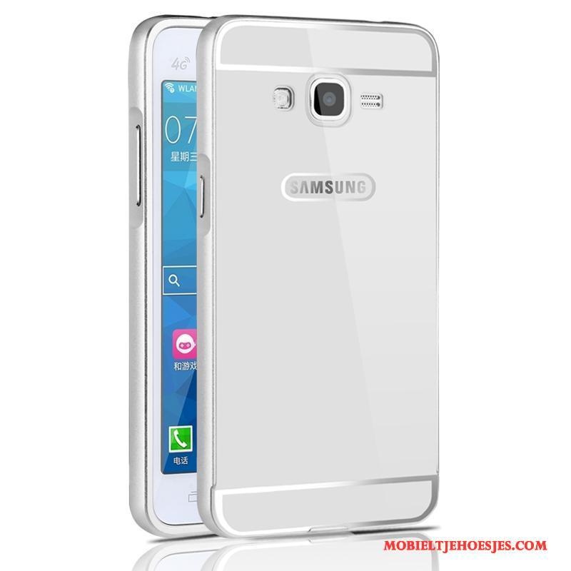 Samsung Galaxy J3 2015 Hoesje Telefoon Hard Bescherming Anti-fall Ster Metaal Zilver