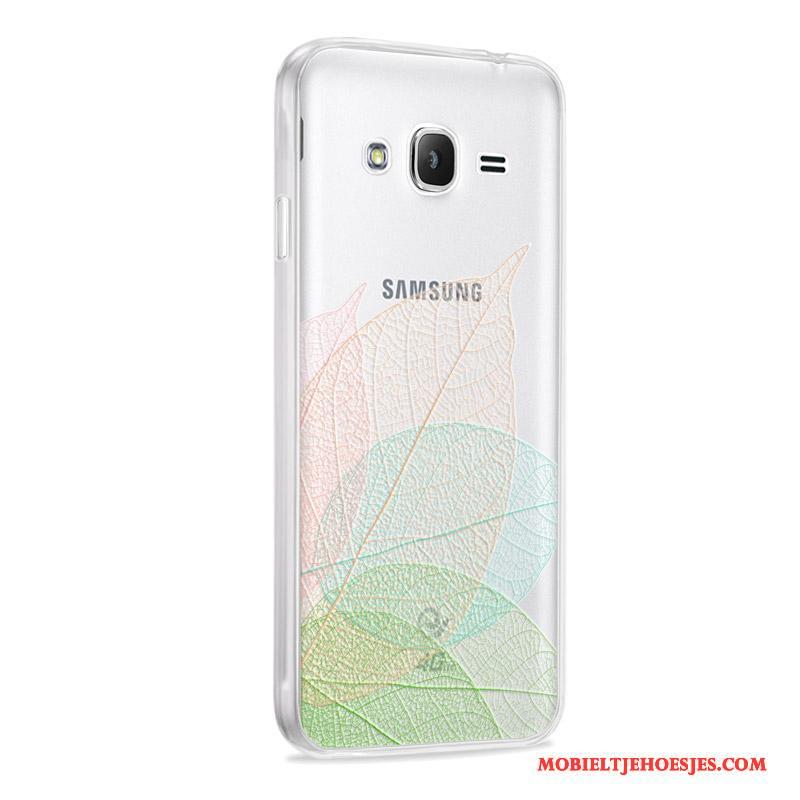 Samsung Galaxy J3 2016 Anti-fall Zacht Zilver Hoes Hoesje Telefoon Ster Bescherming