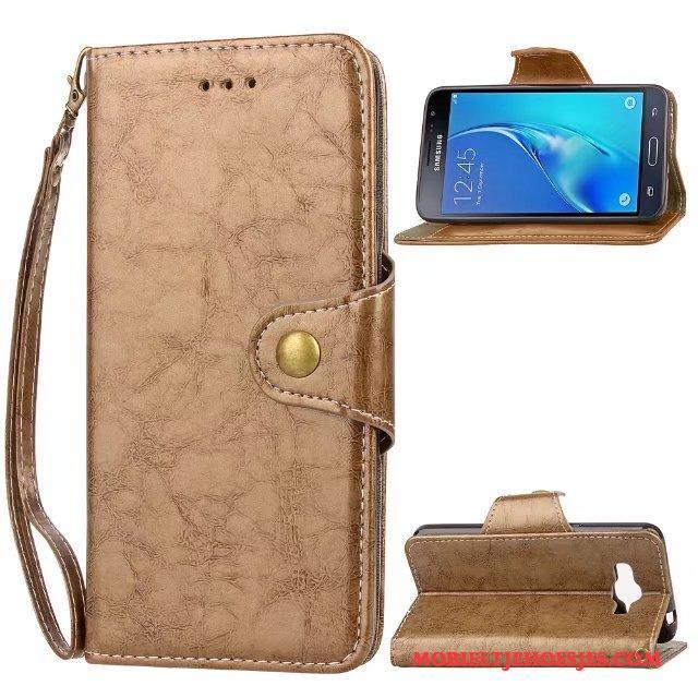 Samsung Galaxy J3 2016 Hoes Anti-fall Hoesje Telefoon Bedrijf Ster Leren Etui Bescherming