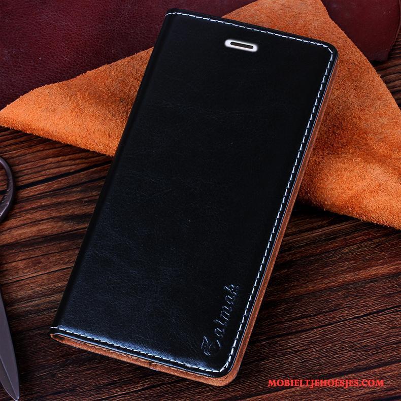 Samsung Galaxy J3 2016 Hoesje Achterklep Ster Mobiele Telefoon Bescherming Leren Etui Zwart Hoes