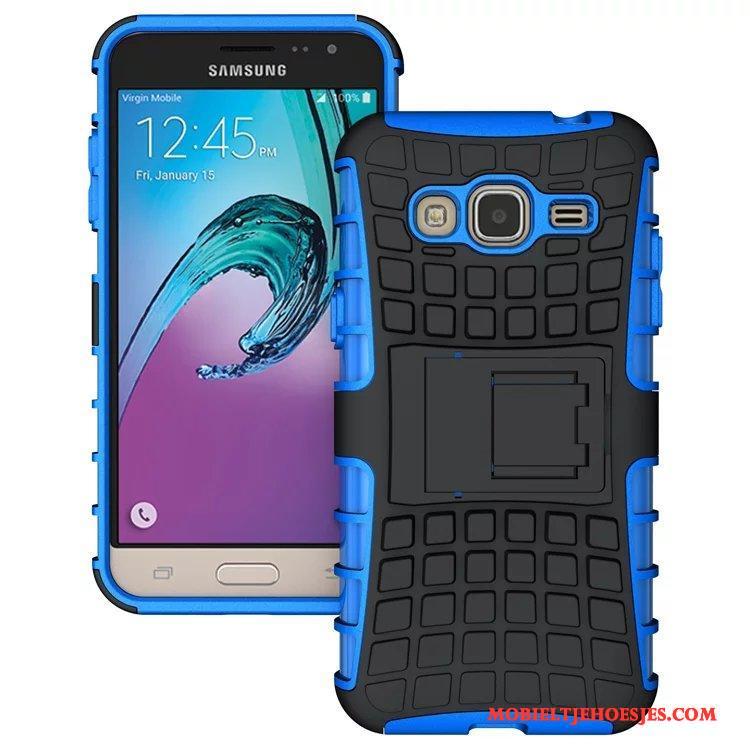 voor Acteur tiener Samsung Galaxy J3 2016 Hoesje Mobiele Telefoon Ondersteuning Ster Purper  Hoes Blauw Bescherming På Nätet