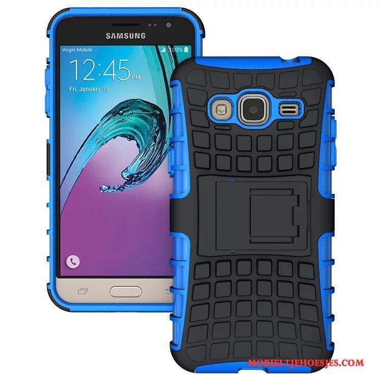 Samsung Galaxy J3 2016 Hoesje Mobiele Telefoon Ondersteuning Ster Purper Hoes Blauw Bescherming