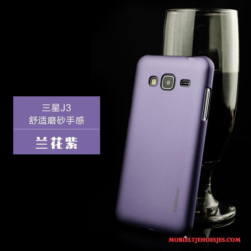 Samsung Galaxy J3 2016 Hoesje Telefoon Purper Anti-fall Schrobben Mobiele Telefoon Ster Bescherming