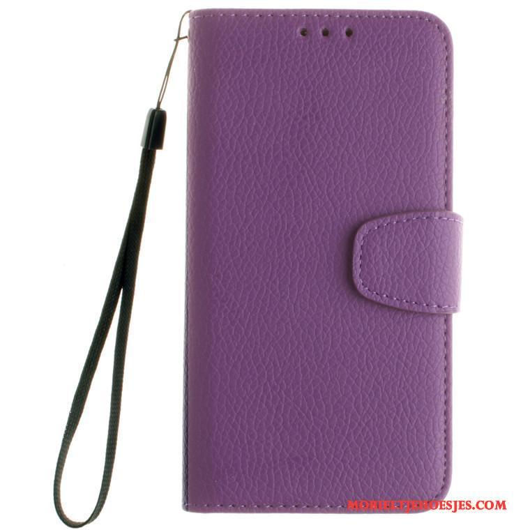 Samsung Galaxy J5 2016 Bescherming Folio Leren Etui Hoesje Telefoon Anti-fall Purper Siliconen