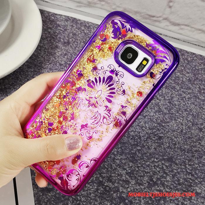 Samsung Galaxy J5 2017 Mode Hoesje Telefoon Zacht Ster Drijfzand Purper Plating