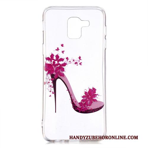 Samsung Galaxy J6 Hoesje Roze Hanger All Inclusive Ster Anti-fall Siliconen Hoes