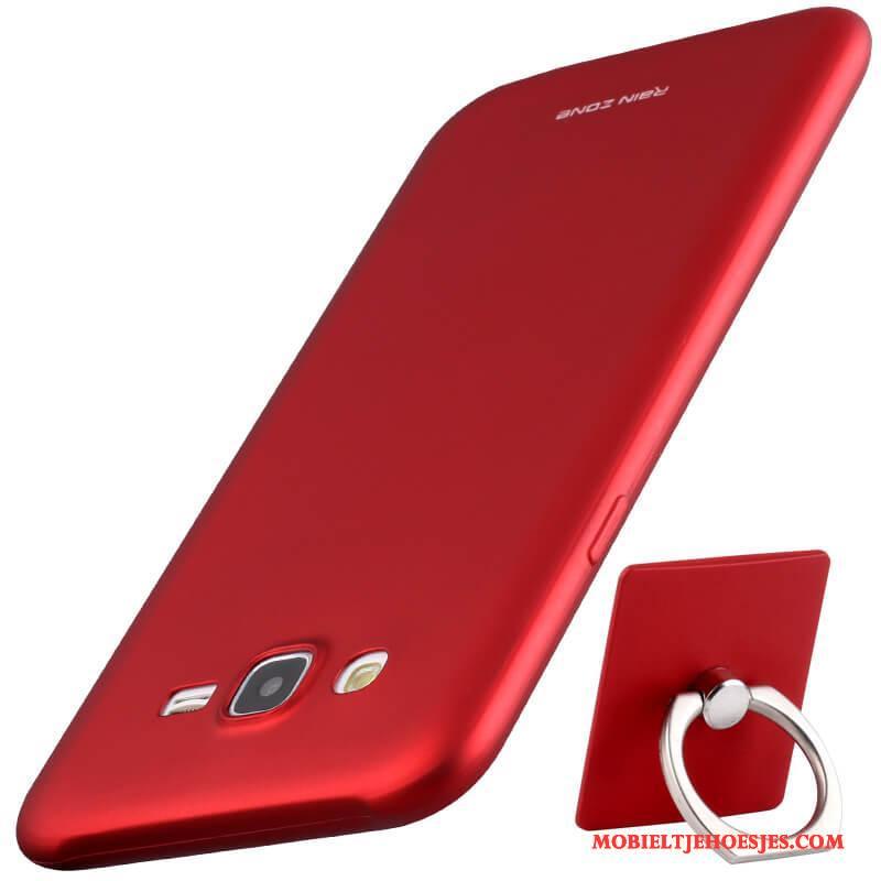 Samsung Galaxy J7 2015 All Inclusive Siliconen Rood Ster Hoesje Telefoon Zacht