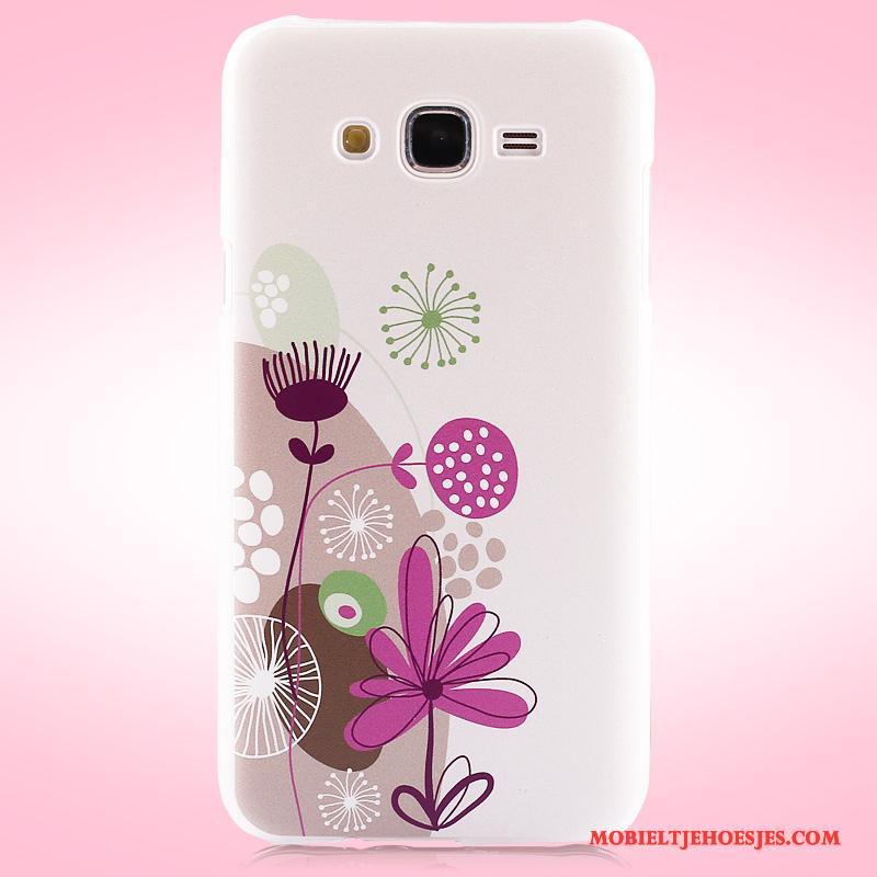 Samsung Galaxy J7 2015 Hoes Bloemen Bescherming Hoesje Schrobben Telefoon Ster