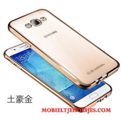 Samsung Galaxy J7 2015 Hoesje Doorzichtig Goud Bescherming Ster Mobiele Telefoon Krassen