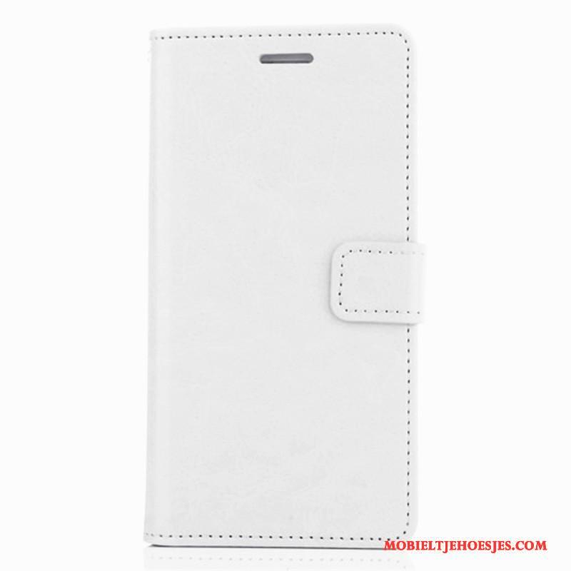 Samsung Galaxy J7 2015 Hoesje Leren Etui Mobiele Telefoon Wit Bescherming Portemonnee Ondersteuning