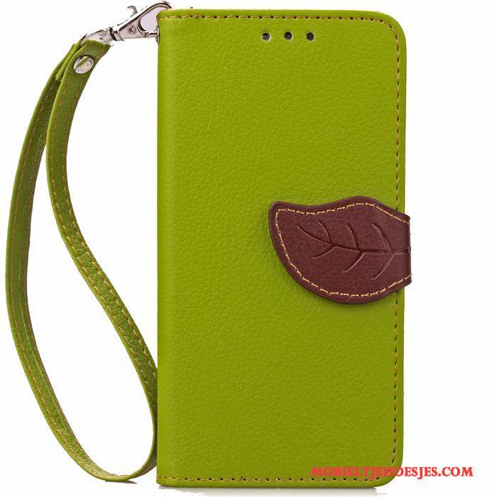 Samsung Galaxy J7 2016 Hoesje Groen Leren Etui Anti-fall Mobiele Telefoon Ster Eenvoudige Folio