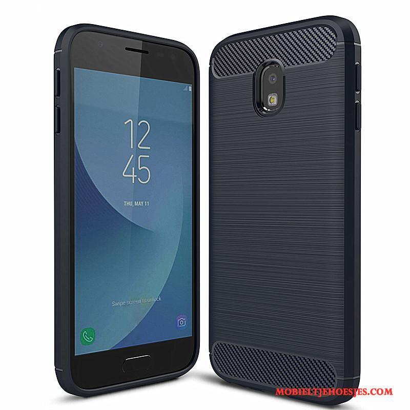 Samsung Galaxy J7 2017 Mobiele Telefoon Siliconen Hoes Blauw Ster Hoesje Bescherming