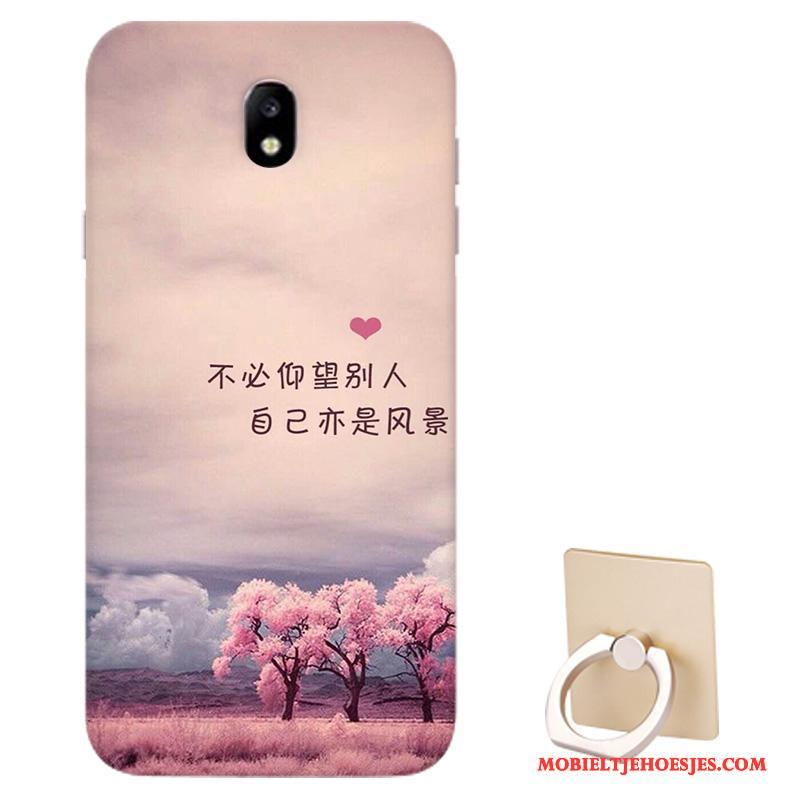 Samsung Galaxy J7 2017 Roze Hoesje Telefoon Ster Pas Ondersteuning Europa Patroon
