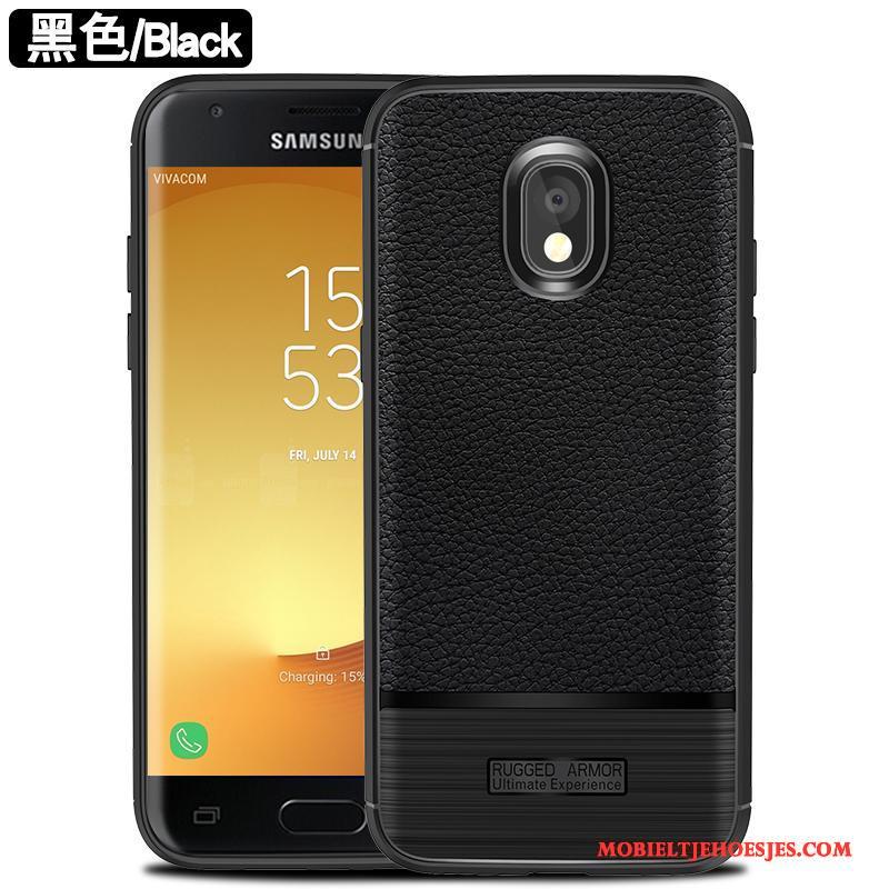 Samsung Galaxy J7 2017 Zwart Bescherming Patroon Zacht Leer Siliconen Hoesje Telefoon Anti-fall
