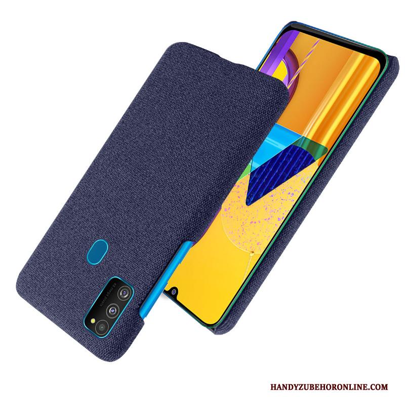 Samsung Galaxy M30s Hoesje Telefoon Bescherming Doek Donkerblauw Ster Hemming