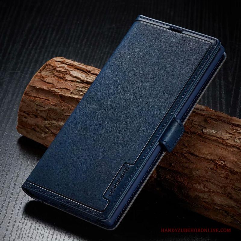 Samsung Galaxy Note 10 Bedrijf Folio Ster Blauw Hoesje Telefoon Trend Leren Etui