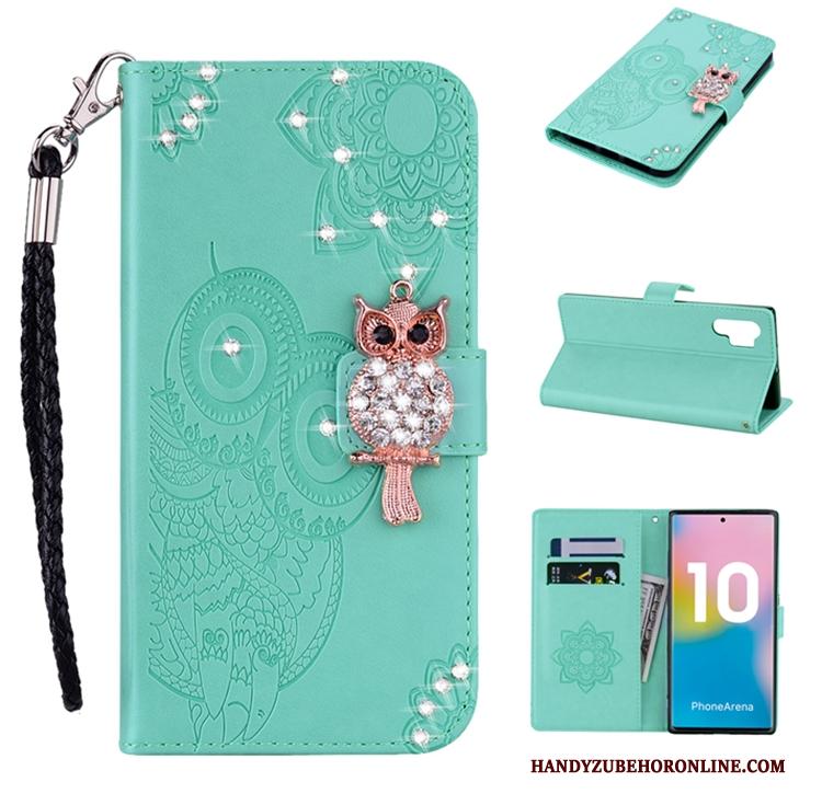 Samsung Galaxy Note 10+ Blauw Hoesje Telefoon Ster Leren Etui