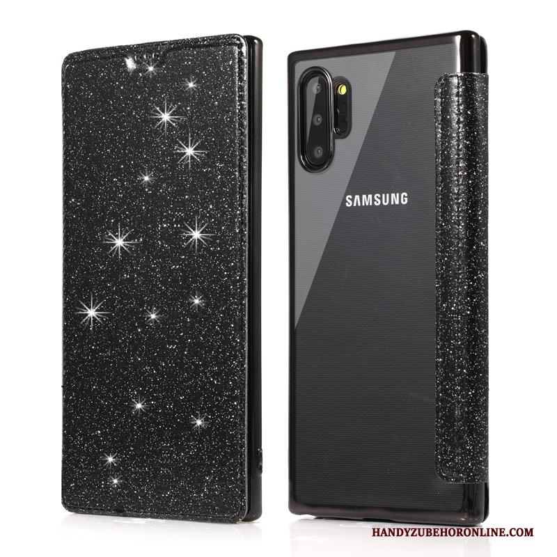 Samsung Galaxy Note 10+ Hoesje Ster Hoes Zwart Mobiele Telefoon