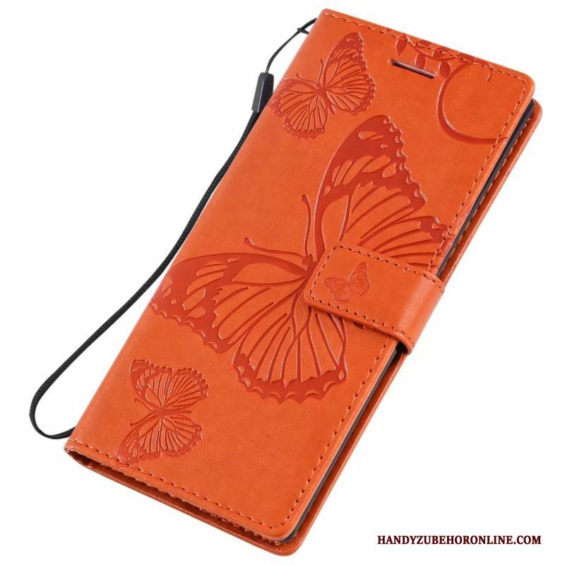 Samsung Galaxy Note 10 Leren Etui Anti-fall Oranje Zacht Ster Hoesje Telefoon Bescherming