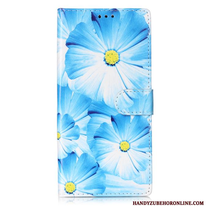 Samsung Galaxy Note 10 Leren Etui Hoesje Telefoon Ster Bescherming Anti-fall Folio Blauw