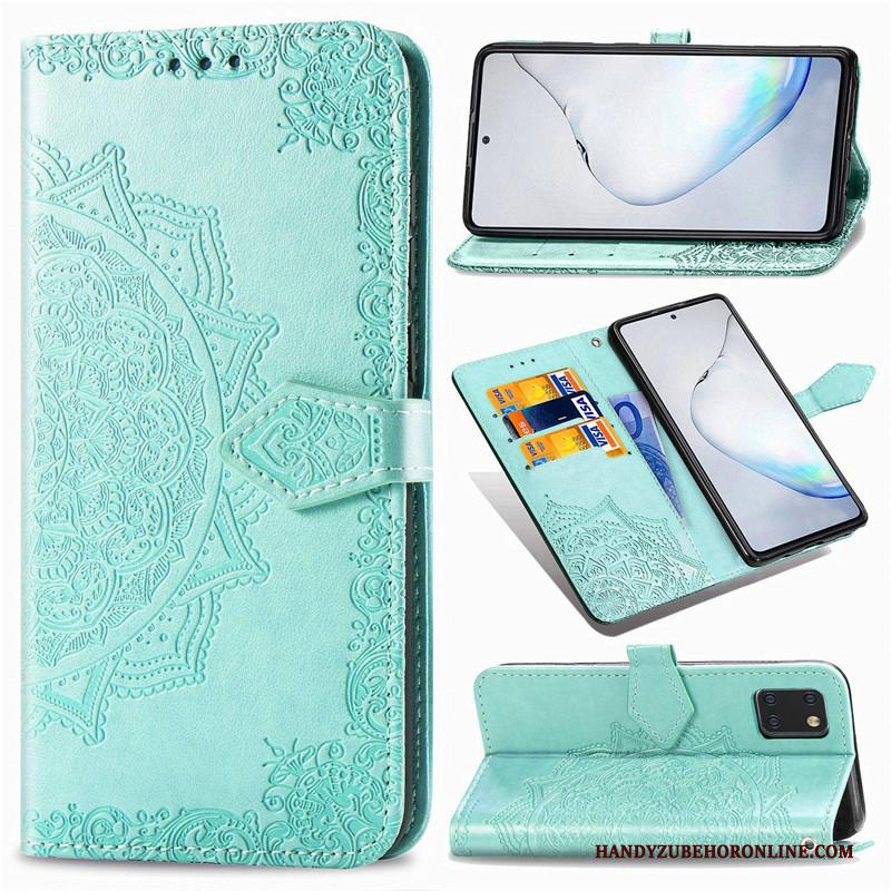 Samsung Galaxy Note 10 Lite Reliëf Hoesje Telefoon Ster Effen Kleur Bescherming Folio Leren Etui